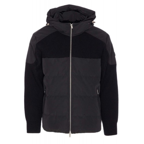 Geaca Moose Knuckles, Black Glenvale Knit Hybrid Jacket Geaca Moose Knuckles, Black Glenvale Knit Hybrid Jacket