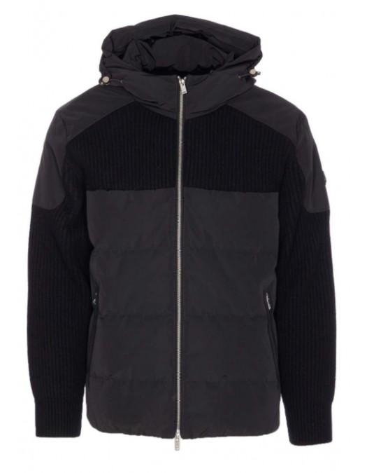 Geaca Moose Knuckles, Black Glenvale Knit Hybrid Jacket - M35MK662292