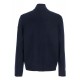 Jacheta Moose Knuckles, Blue Cardigan with Knitted Inserts and Logo Patch - M35MK6821449