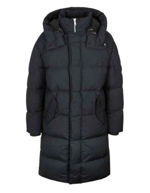 Geaca Moose Knuckles, Everest Long Puffer Jacket in Black - M35MP201BLACK