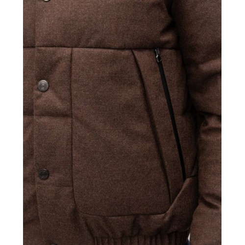 Geaca STEFANO RICCI, Brown quilted wool and cashmere down jacket Geaca STEFANO RICCI, Brown quilted wool and cashmere down jacket