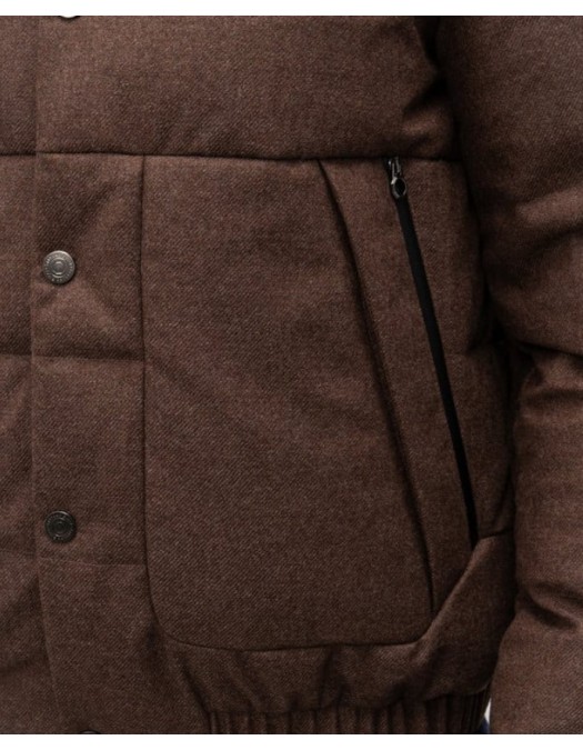 Geaca STEFANO RICCI, Brown quilted wool and cashmere down jacket - M6J5400070MA0020G005 Geaca STEFANO RICCI, Brown quilted wool and cashmere down jacket - M6J5400070MA0020G005