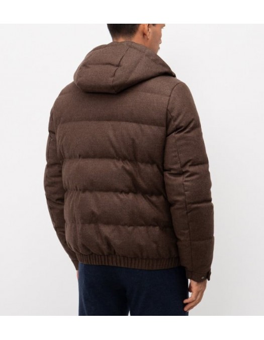 Geaca STEFANO RICCI, Brown quilted wool and cashmere down jacket - M6J5400070MA0020G005 Geaca STEFANO RICCI, Brown quilted wool and cashmere down jacket - M6J5400070MA0020G005