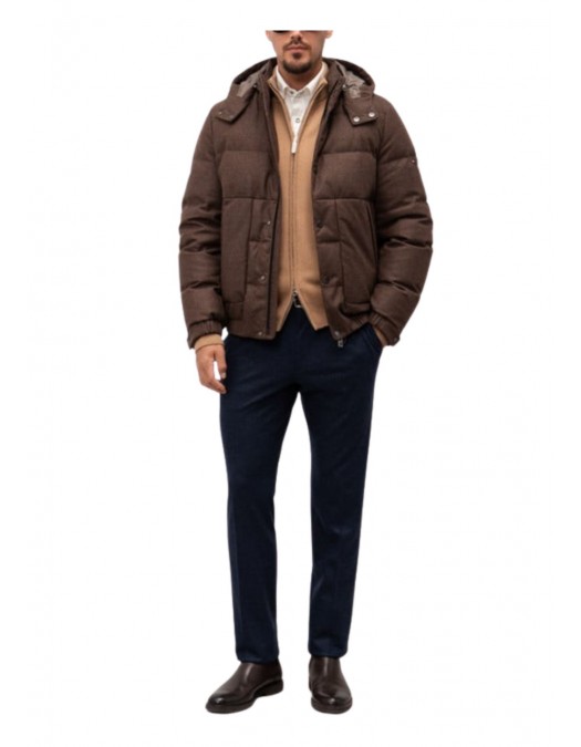 Geaca STEFANO RICCI, Brown quilted wool and cashmere down jacket - M6J5400070MA0020G005 Geaca STEFANO RICCI, Brown quilted wool and cashmere down jacket - M6J5400070MA0020G005