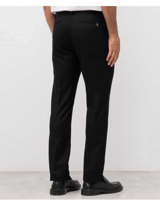 Pantaloni STEFANO RICCI, Black wool trousers with brand patch - M8T53B0020T6054N999 Pantaloni STEFANO RICCI, Black wool trousers with brand patch - M8T53B0020T6054N999