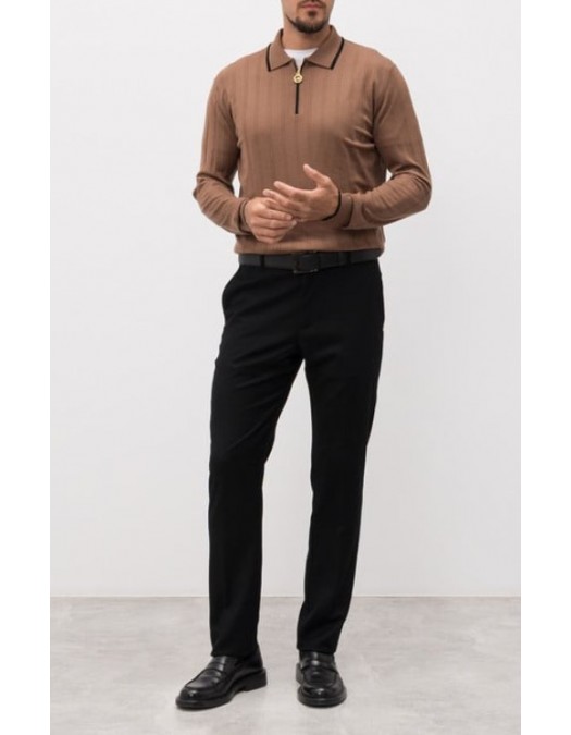 Pantaloni STEFANO RICCI, Black wool trousers with brand patch - M8T53B0020T6054N999 Pantaloni STEFANO RICCI, Black wool trousers with brand patch - M8T53B0020T6054N999