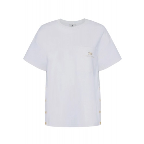 Tricou ELISABETTA FRANCHI, Heavy jersey T-shirt with breast pocket