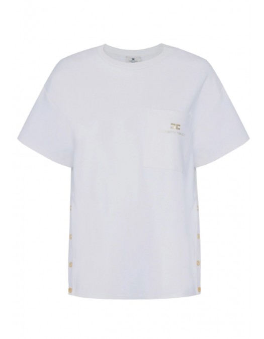 Tricou ELISABETTA FRANCHI, Heavy jersey T-shirt with breast pocket - MA02756E2270 Tricou ELISABETTA FRANCHI, Heavy jersey T-shirt with breast pocket - MA02756E2270