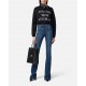 Bluza ELISABETTA FRANCHI,Cotton sweatshirt with lettering print - MD01D56E2110
