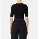 Tricou ELISABETTA FRANCHI,Ribbed knit top with breast pocket,Black - MK10B56E2110