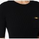 Tricou ELISABETTA FRANCHI,Ribbed knit top with breast pocket,Black - MK10B56E2110