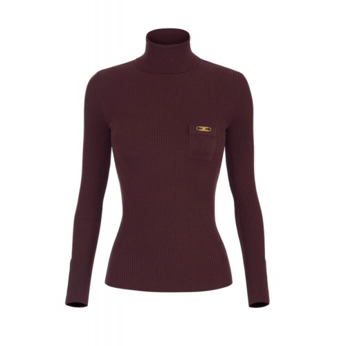 Bluza ELISABETTA FRANCHI,Ribbed knit top with breast pocket Bluza ELISABETTA FRANCHI,Ribbed knit top with breast pocket