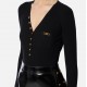 Bluza ELISABETTA FRANCHI,Ribbed knit top with breast pocket,Black - MK12B56E2110