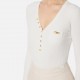 Bluza ELISABETTA FRANCHI,Ribbed knit top with breast pocket,White - MK12B56E2360