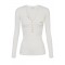 Bluza ELISABETTA FRANCHI,Ribbed knit top with breast pocket,White