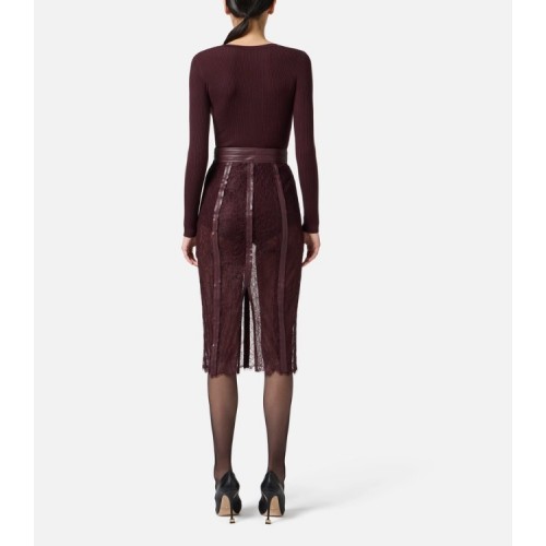 Bluza ELISABETTA FRANCHI,Ribbed knit top with breast pocket Bluza ELISABETTA FRANCHI,Ribbed knit top with breast pocket