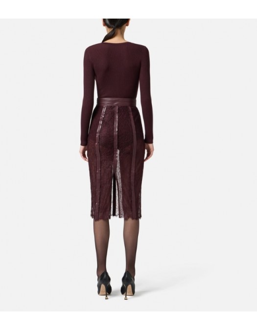 Bluza ELISABETTA FRANCHI,Ribbed knit top with breast pocket - MK12B56E2EA4