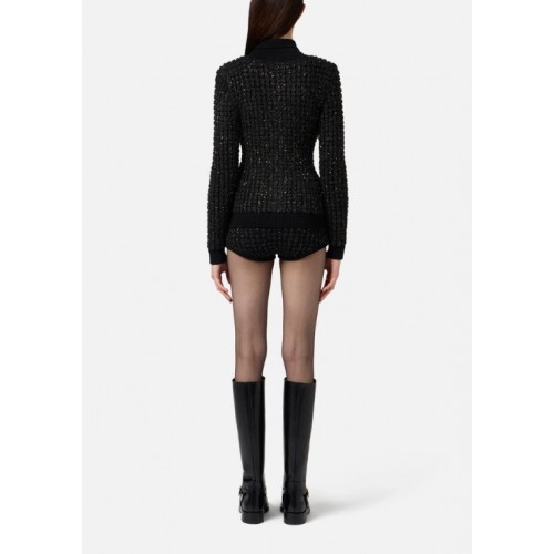 Bluza ELISABETTA FRANCHI, Bouclé cardigan with sequins Bluza ELISABETTA FRANCHI, Bouclé cardigan with sequins