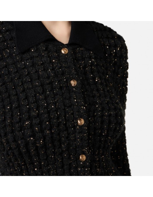Bluza ELISABETTA FRANCHI, Bouclé cardigan with sequins - MK19Q56E3110 Bluza ELISABETTA FRANCHI, Bouclé cardigan with sequins - MK19Q56E3110