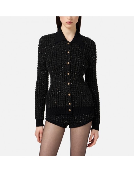 Bluza ELISABETTA FRANCHI, Bouclé cardigan with sequins - MK19Q56E3110 Bluza ELISABETTA FRANCHI, Bouclé cardigan with sequins - MK19Q56E3110