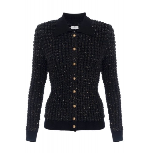 Bluza ELISABETTA FRANCHI, Bouclé cardigan with sequins Bluza ELISABETTA FRANCHI, Bouclé cardigan with sequins