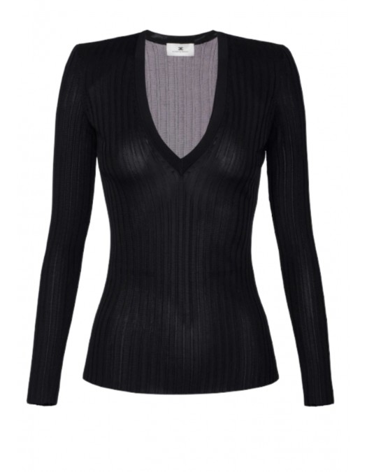 Bluza ELISABETTA FRANCHI,Viscose top with logo details - MK21S56E2110