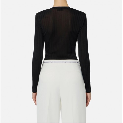 Bluza ELISABETTA FRANCHI,Viscose top with logo details Bluza ELISABETTA FRANCHI,Viscose top with logo details
