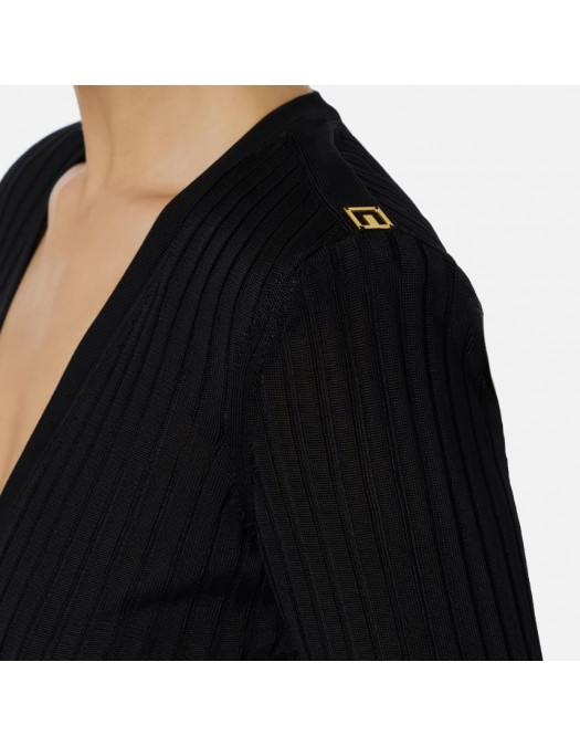 Bluza ELISABETTA FRANCHI,Viscose top with logo details - MK21S56E2110