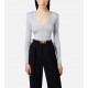 Bluza ELISABETTA FRANCHI,Viscose top with logo details, Starlight - MK21S56E2EA7