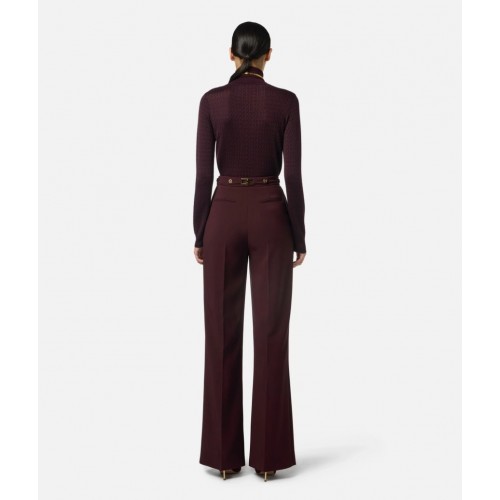 Bluza ELISABETTA FRANCHI,Wool jumper with jacquard micro-logo Bluza ELISABETTA FRANCHI,Wool jumper with jacquard micro-logo
