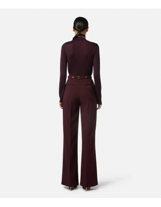 Bluza ELISABETTA FRANCHI,Wool jumper with jacquard micro-logo - MK23S56E2EA4 Bluza ELISABETTA FRANCHI,Wool jumper with jacquard micro-logo - MK23S56E2EA4