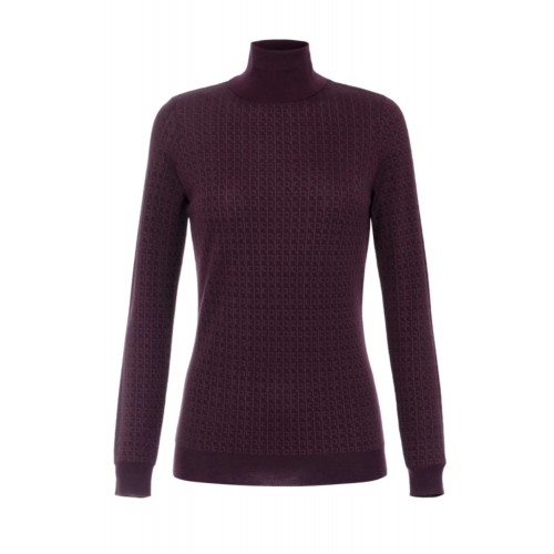 Bluza ELISABETTA FRANCHI,Wool jumper with jacquard micro-logo Bluza ELISABETTA FRANCHI,Wool jumper with jacquard micro-logo