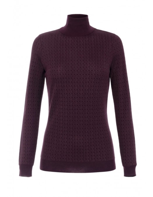 Bluza ELISABETTA FRANCHI,Wool jumper with jacquard micro-logo - MK23S56E2EA4 Bluza ELISABETTA FRANCHI,Wool jumper with jacquard micro-logo - MK23S56E2EA4