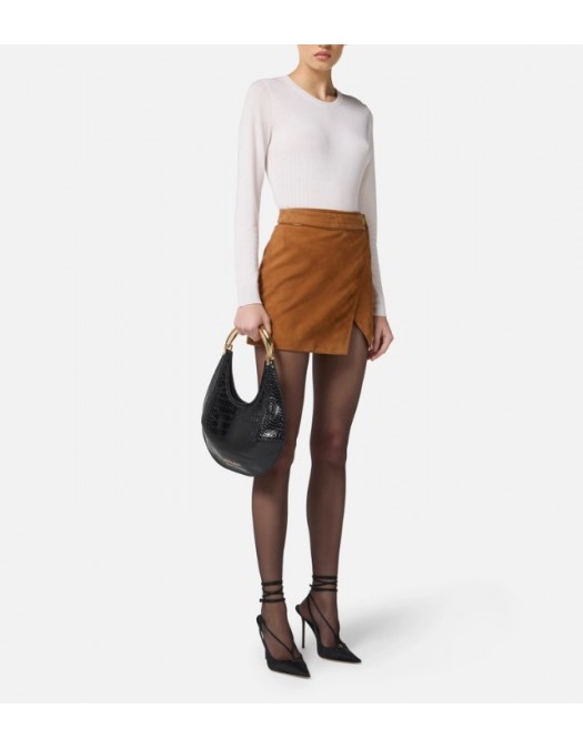 Pulover ELISABETTA FRANCHI,Wool jumper with jacquard micro-logo,White - MK24S56E2360