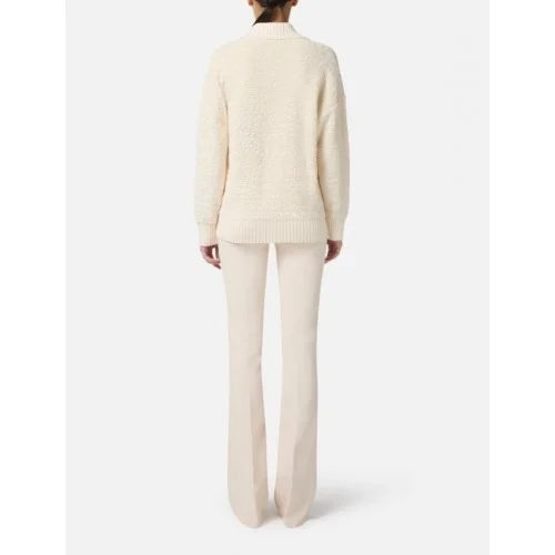 Cardigan ELISABETTA FRANCHI, Bouclé chenille cardigan with jewel buttons