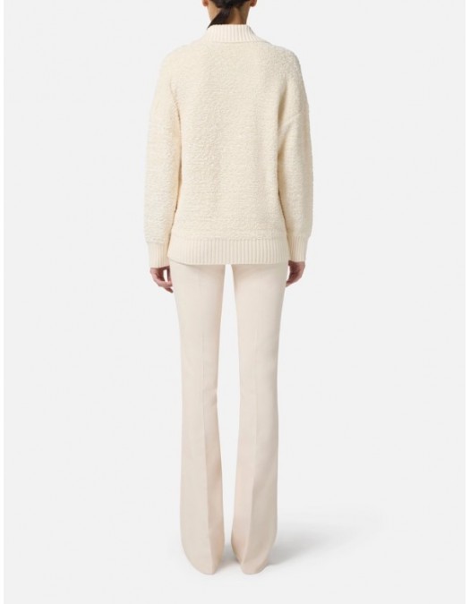 Cardigan ELISABETTA FRANCHI, Bouclé chenille cardigan with jewel buttons - MK44S57E1DZ9 Cardigan ELISABETTA FRANCHI, Bouclé chenille cardigan with jewel buttons - MK44S57E1DZ9