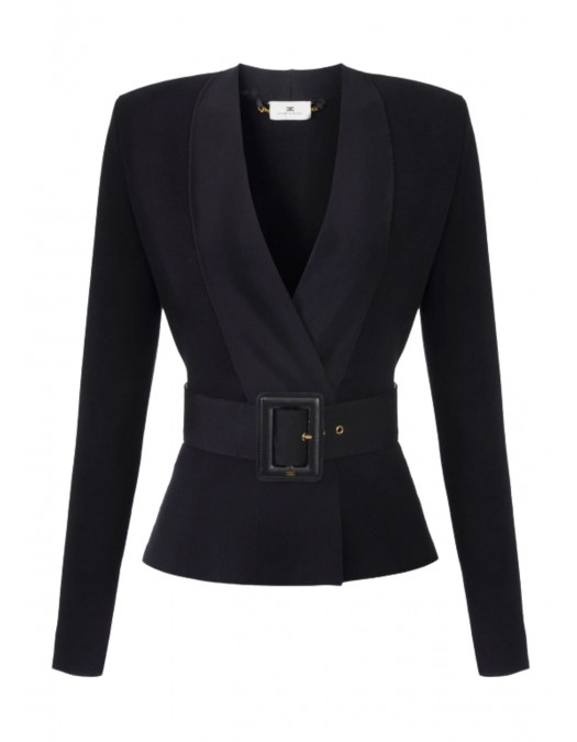 Sacou ELISABETTA FRANCHI, JACKET WITH BELT - MK48S57E2110 Sacou ELISABETTA FRANCHI, JACKET WITH BELT - MK48S57E2110
