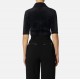 Cardigan ELISABETTA FRANCHI ,Mini cardigan in knit fabric with jewel buttons,black - MK53T57E2110