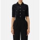 Cardigan ELISABETTA FRANCHI ,Mini cardigan in knit fabric with jewel buttons,black - MK53T57E2110
