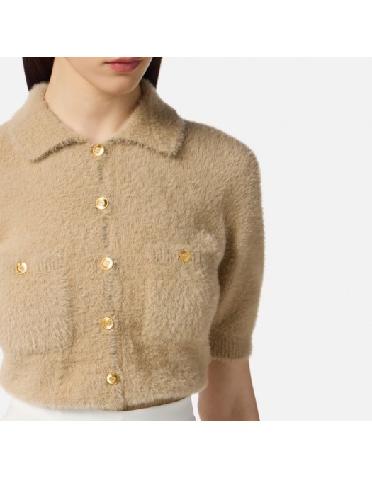 Cardigan ELISABETTA FRANCHI ,Mini cardigan in knit fabric with jewel buttons - MK53T57E2EA2