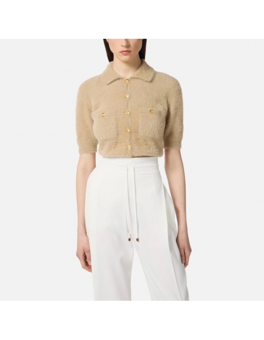 Cardigan ELISABETTA FRANCHI ,Mini cardigan in knit fabric with jewel buttons - MK53T57E2EA2