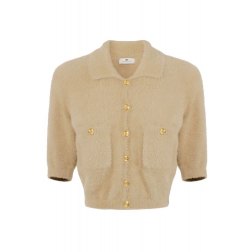 Cardigan ELISABETTA FRANCHI ,Mini cardigan in knit fabric with jewel buttons Cardigan ELISABETTA FRANCHI ,Mini cardigan in knit fabric with jewel buttons