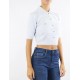 Cardigan ELISABETTA FRANCHI ,Mini cardigan in knit fabric with jewel buttons,Blue - MK53T57E2EA7 Cardigan ELISABETTA FRANCHI ,Mini cardigan in knit fabric with jewel buttons,Blue - MK53T57E2EA7