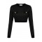 Bluza ELISABETTA FRANCHI,Knit top with sequins, Black