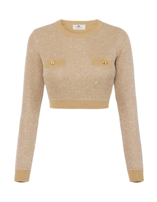 Bluza ELISABETTA FRANCHI,Knit top with sequins - MK56T57E2EA2