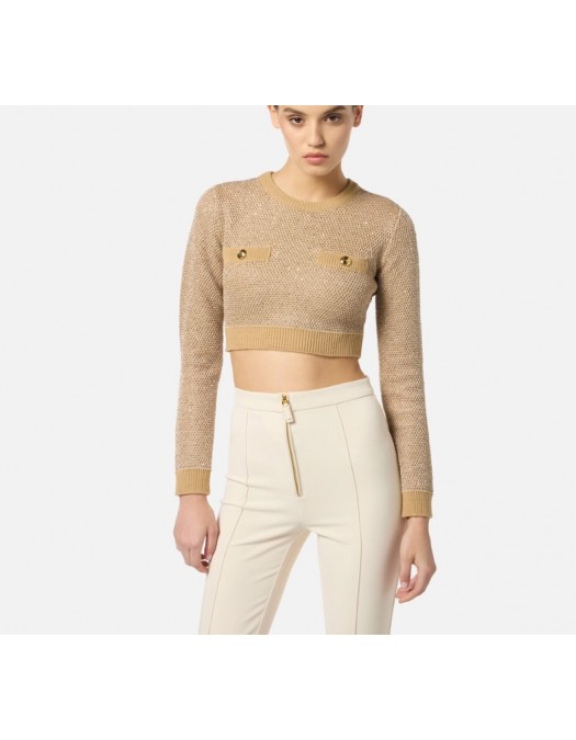 Bluza ELISABETTA FRANCHI,Knit top with sequins - MK56T57E2EA2