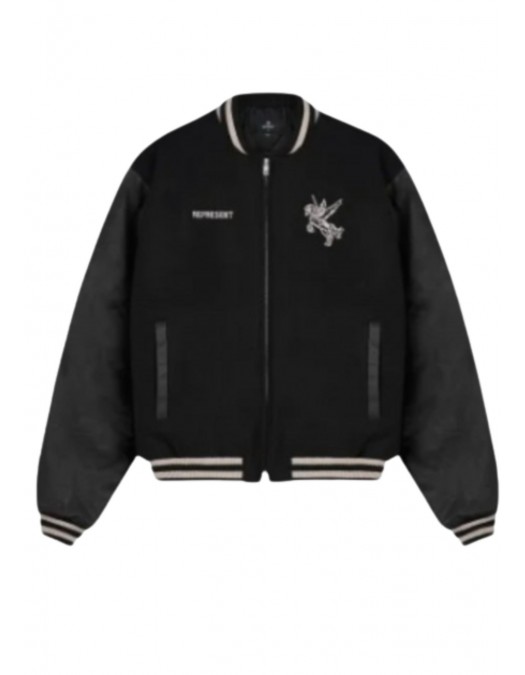 Jacheta Represent, Mascot Wool Varsity, Black - MLM1127001 Jacheta Represent, Mascot Wool Varsity, Black - MLM1127001