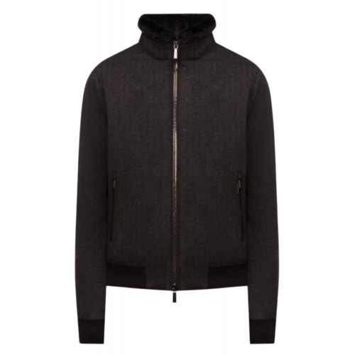 JACHETA MOORER,BELLATI brown down jacket made of wool and cashmere with sheepskin JACHETA MOORER,BELLATI brown down jacket made of wool and cashmere with sheepskin