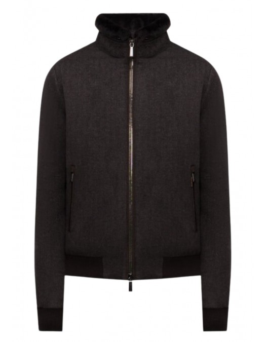 JACHETA MOORER,BELLATI brown down jacket made of wool and cashmere with sheepskin - MOUBO100097TEPA203DG