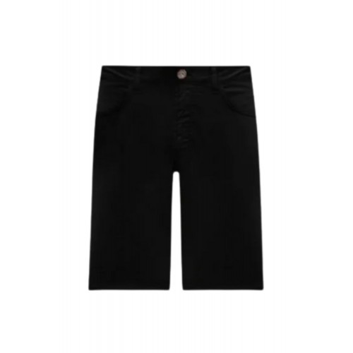 Pantaloni scurti STEFANO RICCI, Logo Insert, Cotton, Black